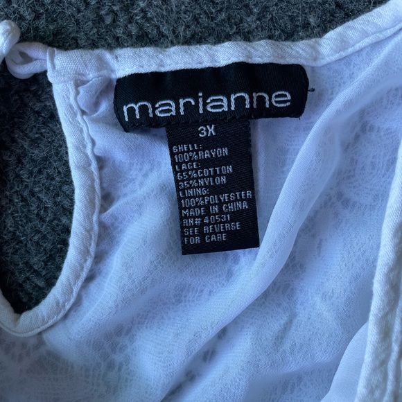 Marianne Rayon cotton nylon top sleeveless white top size 3x - Picture 4 of 8